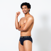 Signature Cotton Brief - Navy
